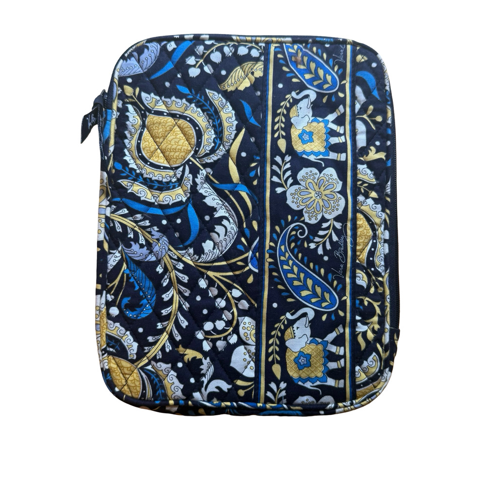 Vera Bradley Ellie Blue Quilted 10" Tablet Cover Case Zip Around Paisley Floral